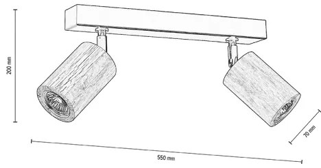 Spot-Light 3912174 - LED Faretto da soffitto MATTI 2xGU10/5W/230V rovere
