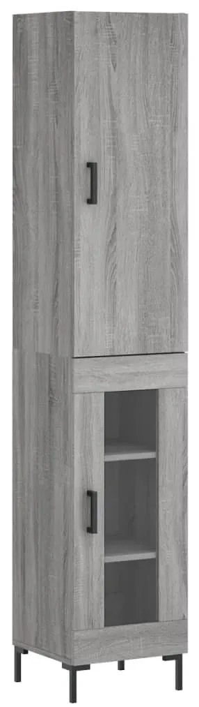 Credenza grigio sonoma 34,5x34x180 cm in legno multistrato