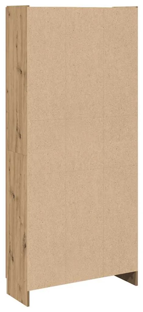 Credenza alta rovere artigianale 82,5x30,5x185 cm in truciolato