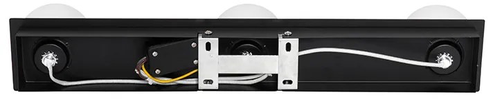 Applique da parete moderna nera 48 cm IP44 3 luci - Cederic