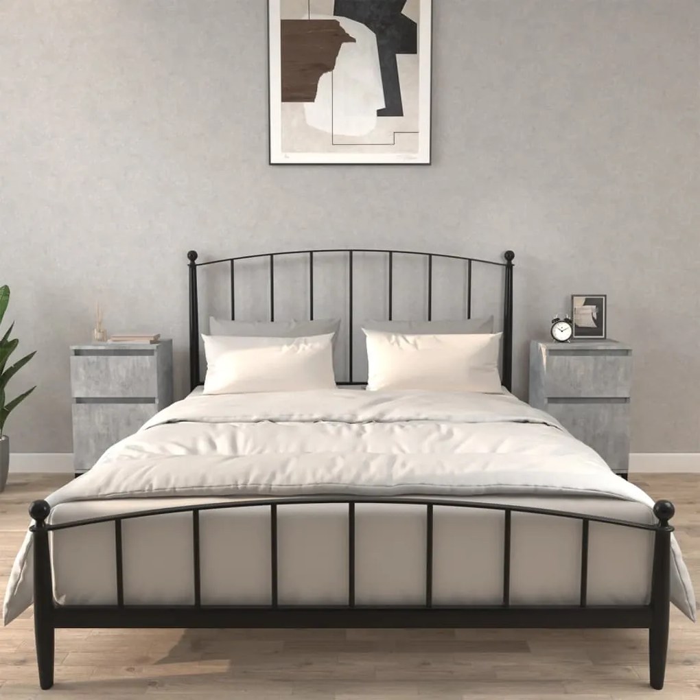 Comodini 2 pz Grigio Cemento 40x35x70 cm