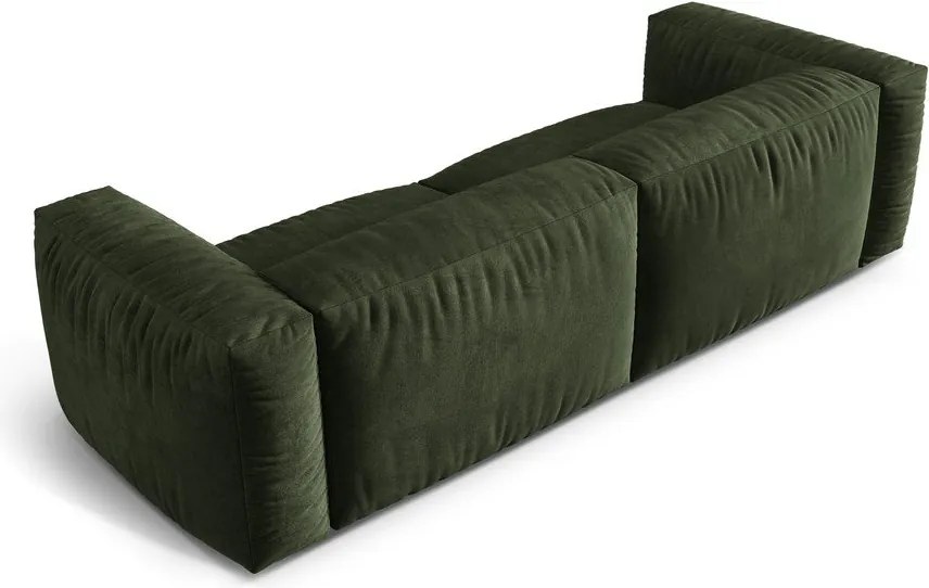 Divano componibile verde con rivestimento in velluto 240 cm Martina – Micadoni