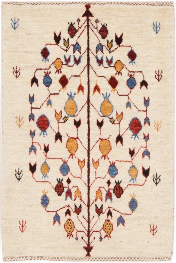 Loribaft Tappeto 90 x 60 Beige (Iran) Annodato A Mano