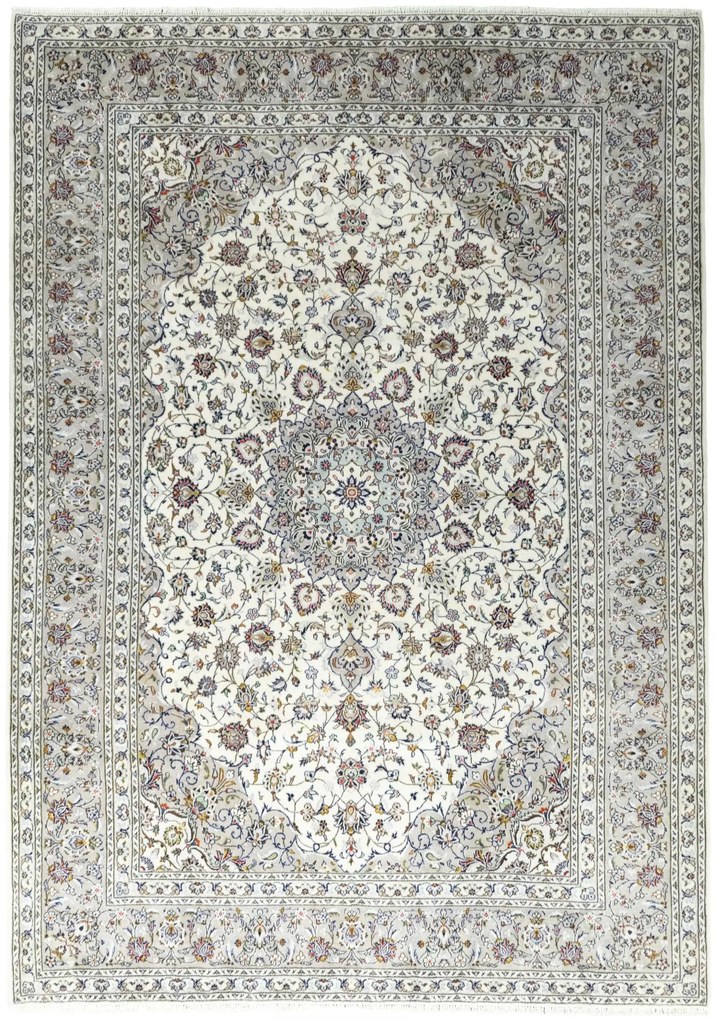 Kashan Tappeto 350 x 250 Beige (Iran) Annodato A Mano