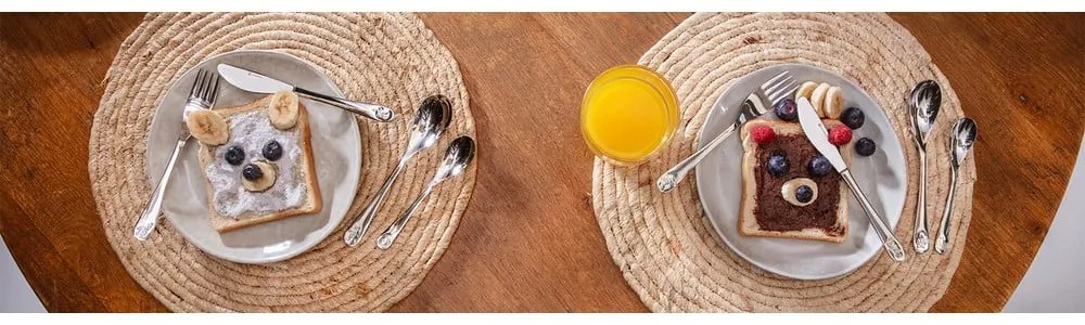 Posate per bambini in acciaio inox argento 4 pezzi Space - Zilverstad