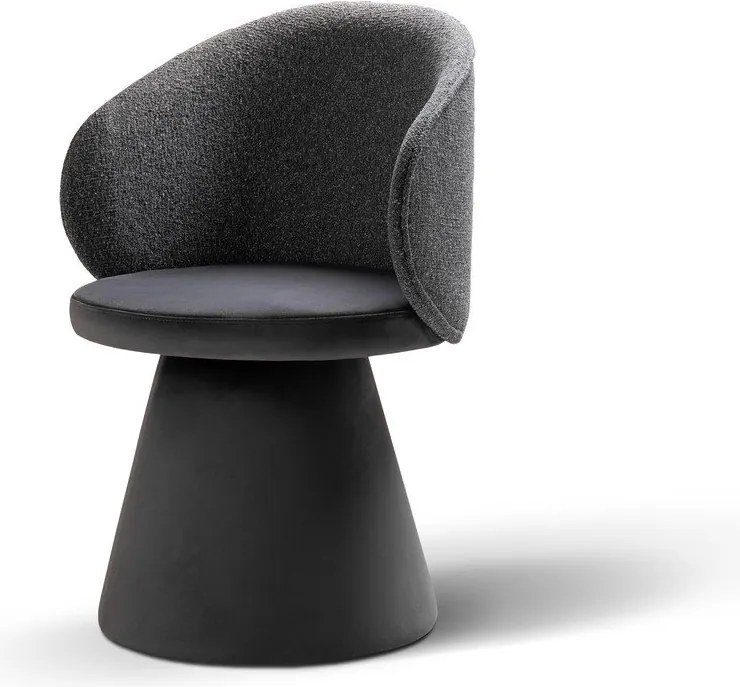 Poltrona grigio scuro con rivestimento in velluto Inez – Micadoni