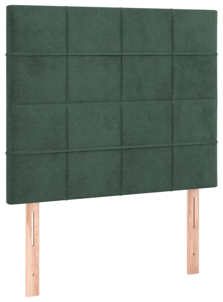 Testiera a led verde scuro 80x5x118/128 cm in velluto