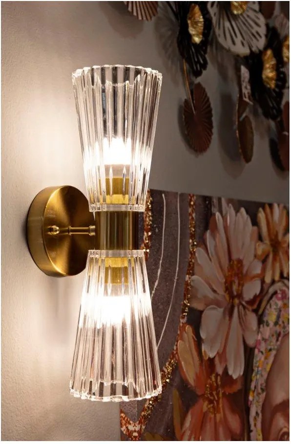 Lampada da parete dorata in vetro Prague – Mauro Ferretti