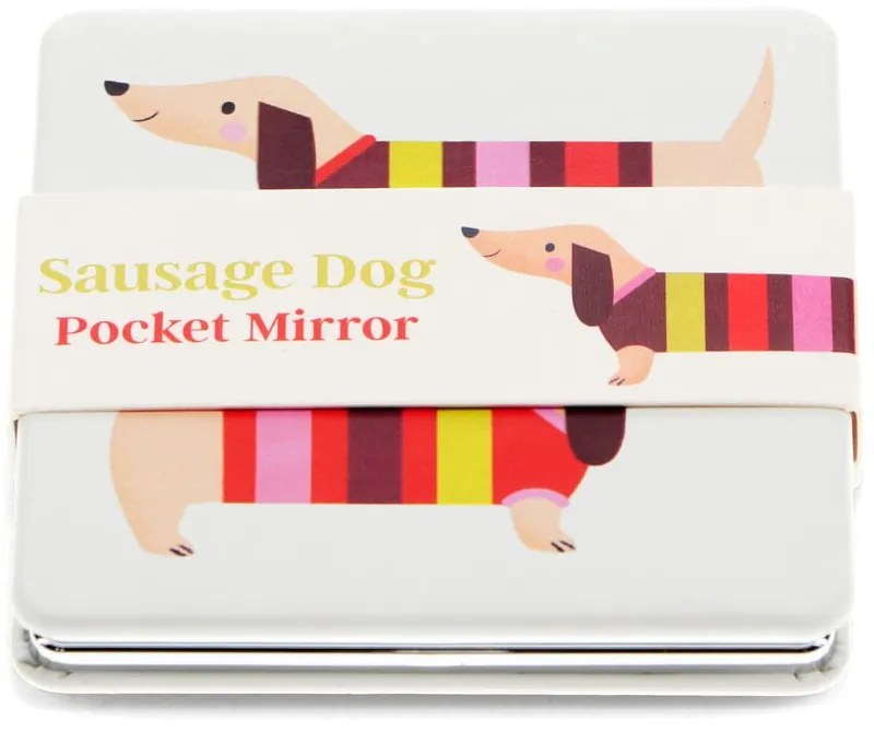 Specchio per make-up con ingrandimento 7x7 cm Sausage Dog – Rex London