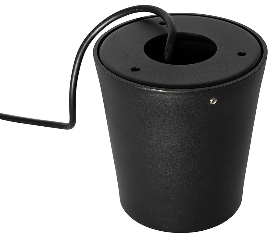Faretto da giardino moderno nero rotondo IP65 - Lennard