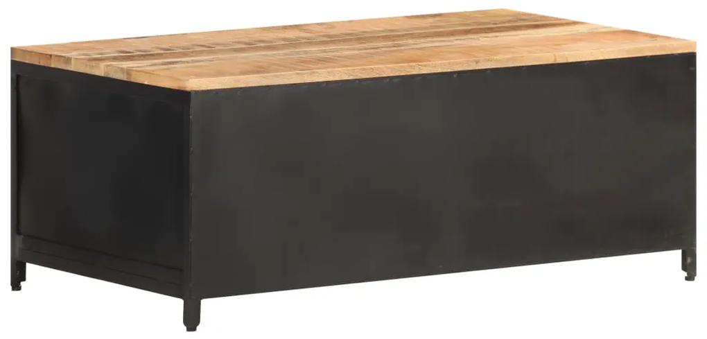 Tavolino da caffè 90x50x37 cm in legno massello di mango grezzo