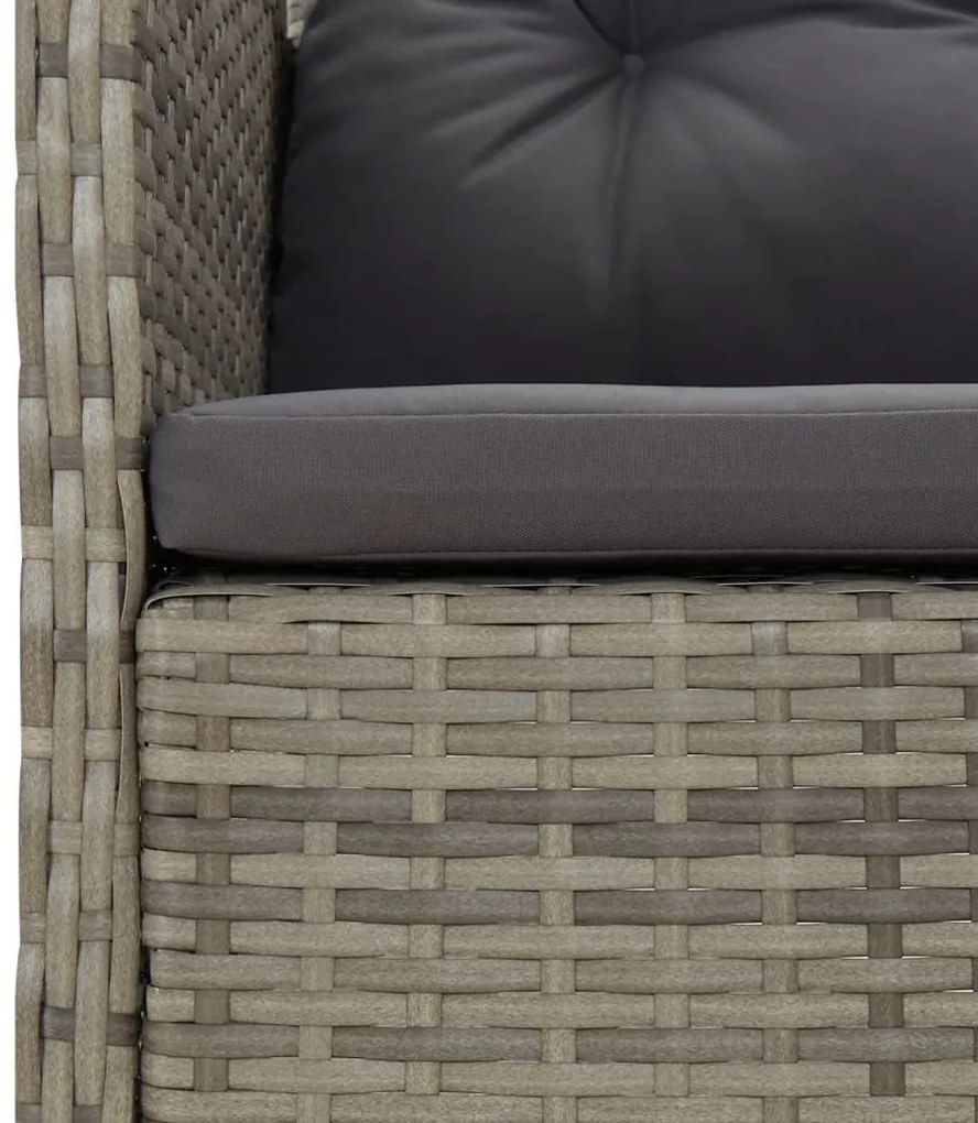 Set di Divani da Giardino 2 pz con Cuscini in Polyrattan Grigio