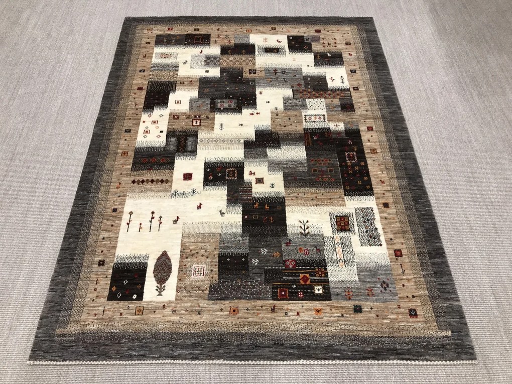 Loribaft Tappeto 150 x 200 Beige (Iran) Annodato A Mano
