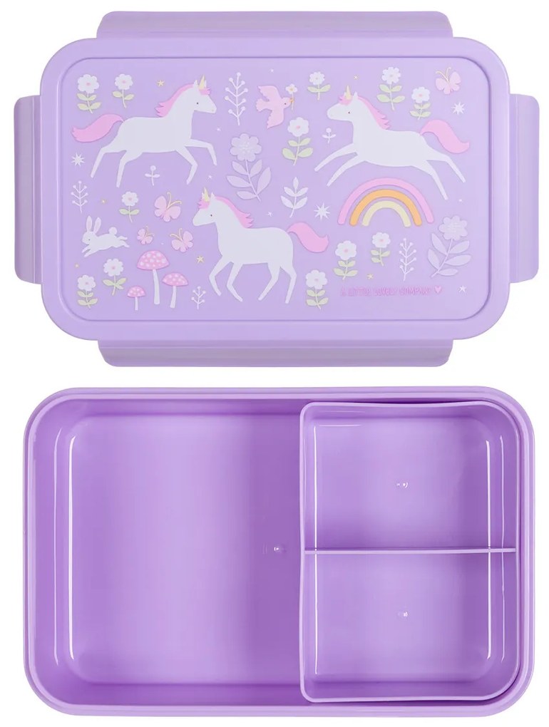 A Little Lovely Company - scatola merenda - unicorni e arcobaleno