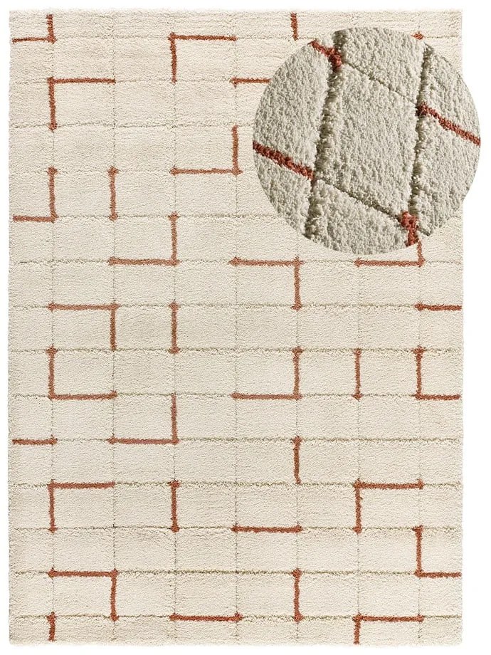 Tappeto color mattone/color crema 60x120 cm Brenda – Universal