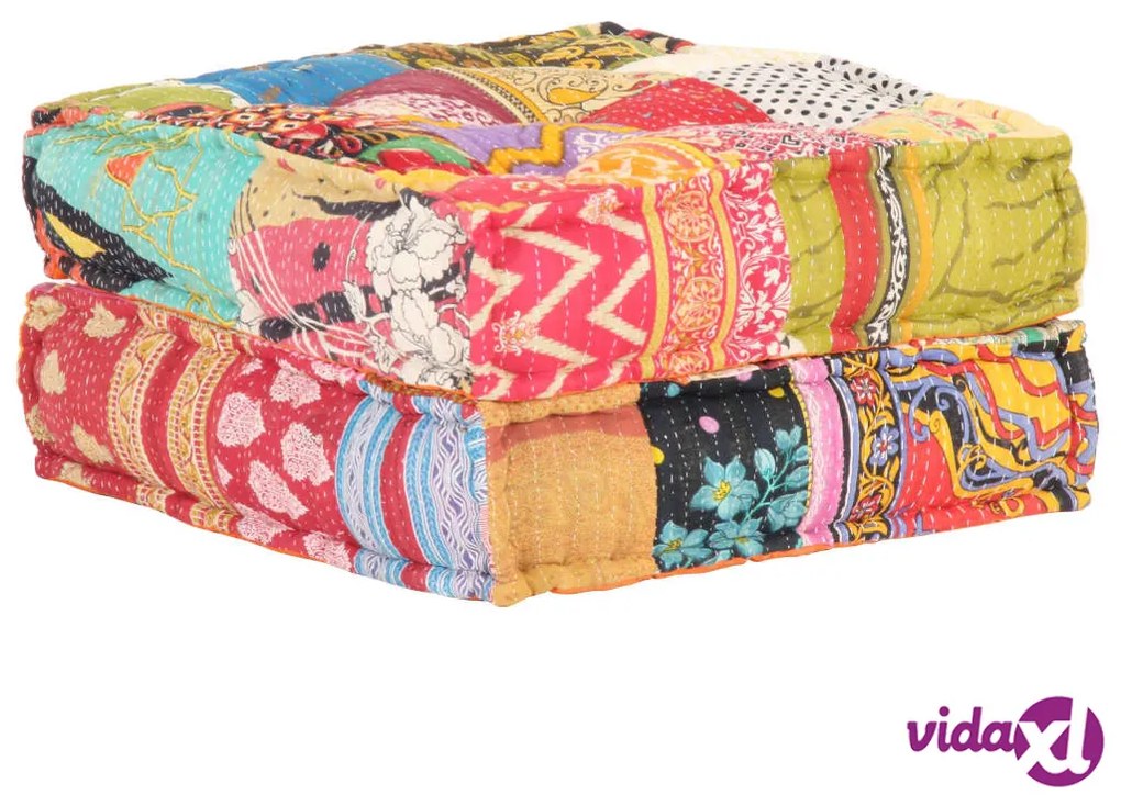 vidaXL Pouf 60x70x36 cm in Tessuto Patchwork