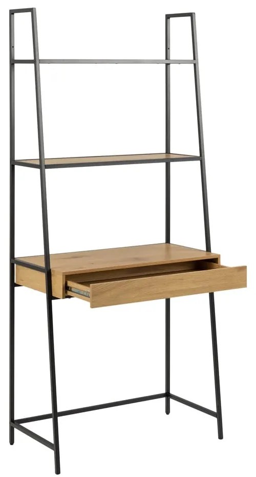 Libreria nera in rovere 77x175 cm Seaford - Actona