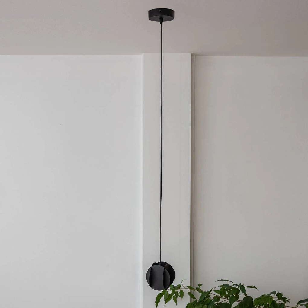HELAM Lampada a sospensione GAMBIT, nera, Ø 10 cm, metallo, GU10