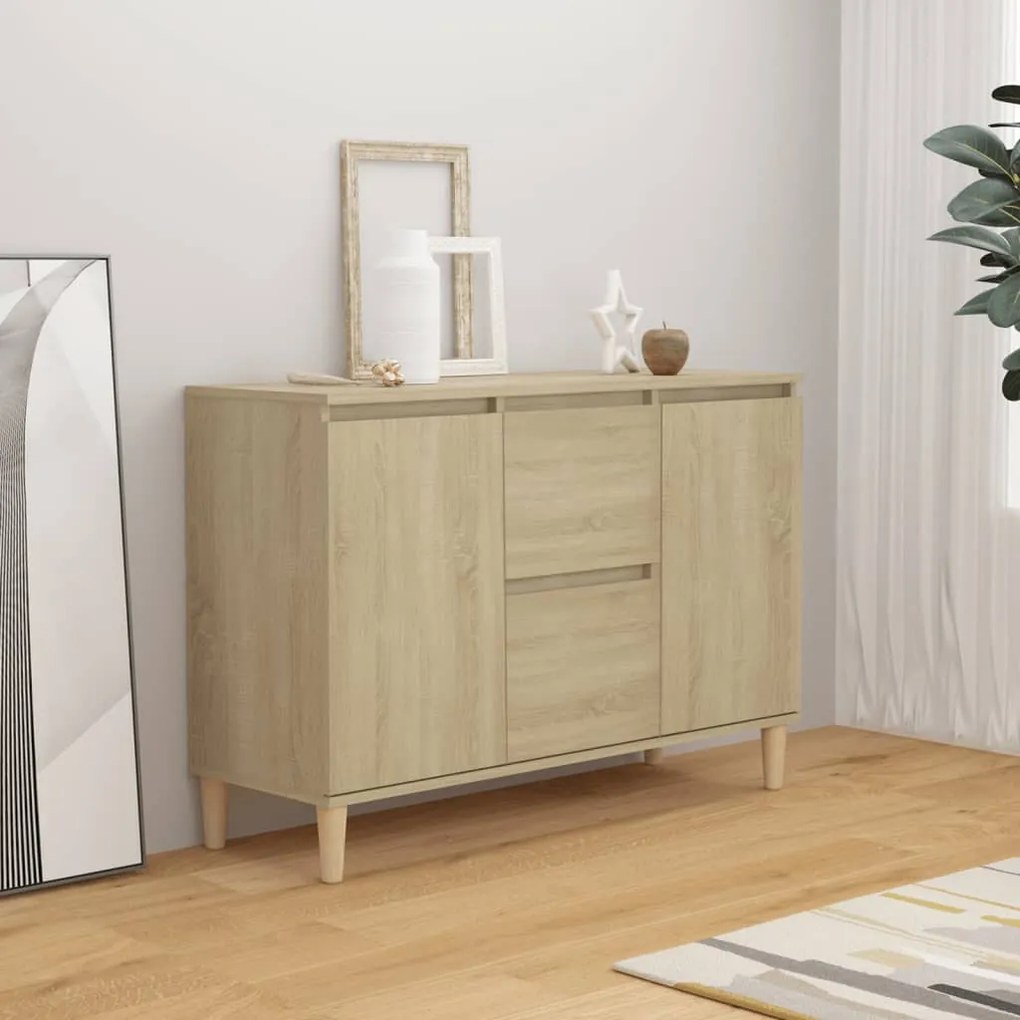 Credenza Rovere Sonoma 101x35x70 Cm İn Legno Multistrato /