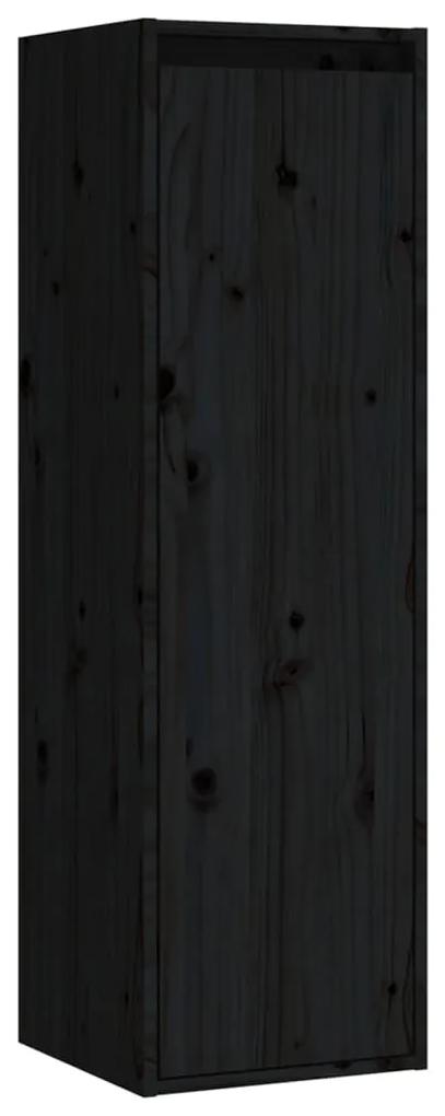 Pensili neri 2 pz 30x30x100 cm in legno massello di pino