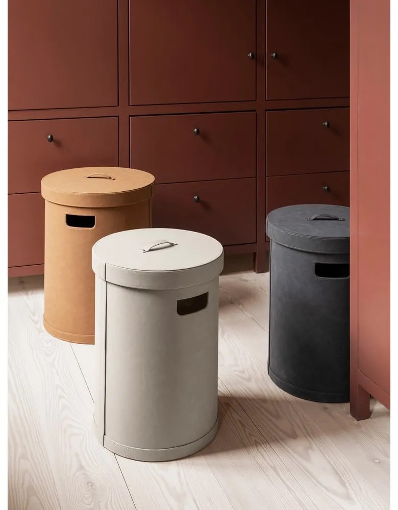 Cesta per il bucato grigio scuro in finta pelle 67,5 l Sahla M – Blomus