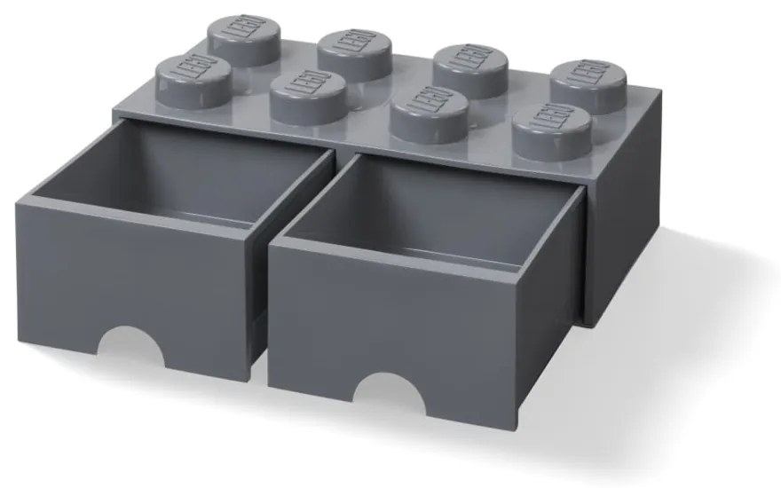 Scatola portaoggetti per bambini grigio scuro con 2 cassetti - LEGO®