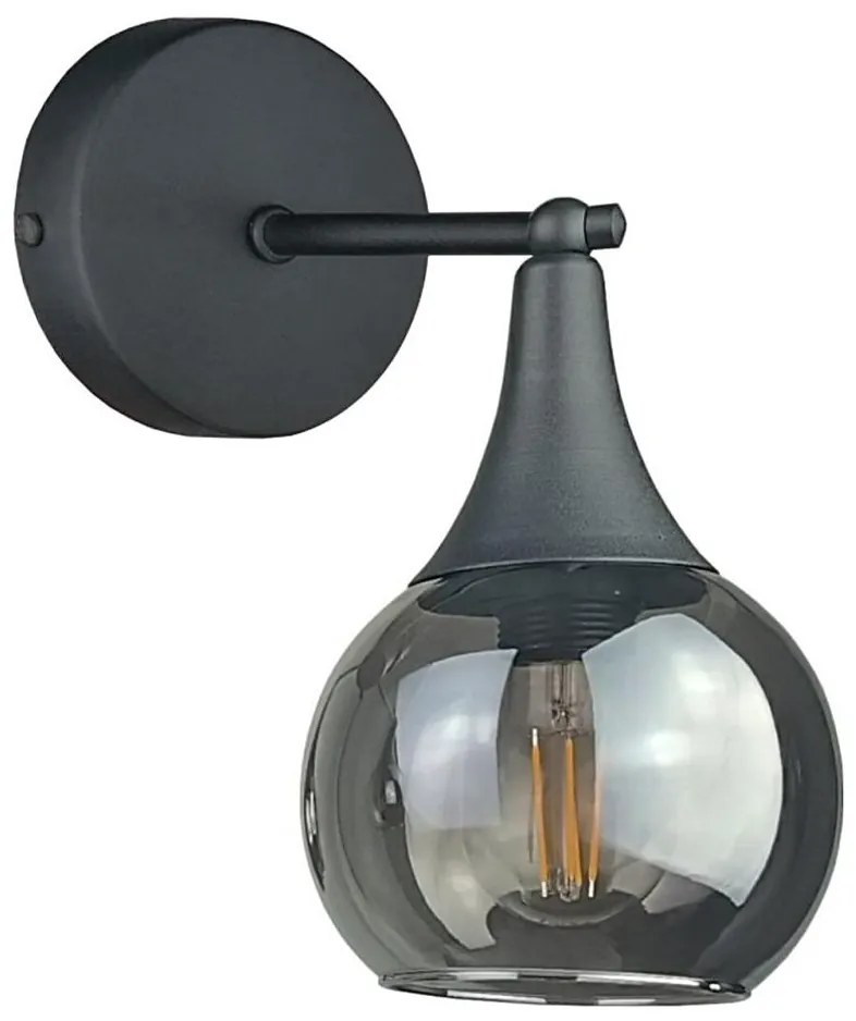 Applique STAR 1xE27/60W/230V nero/fumé nero