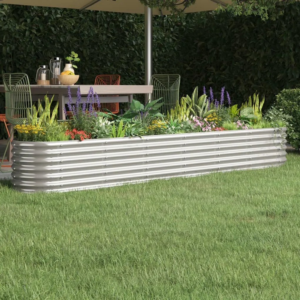 Letto Giardino Acciaio Verniciato A Polvere 260x40x36cm Argento /