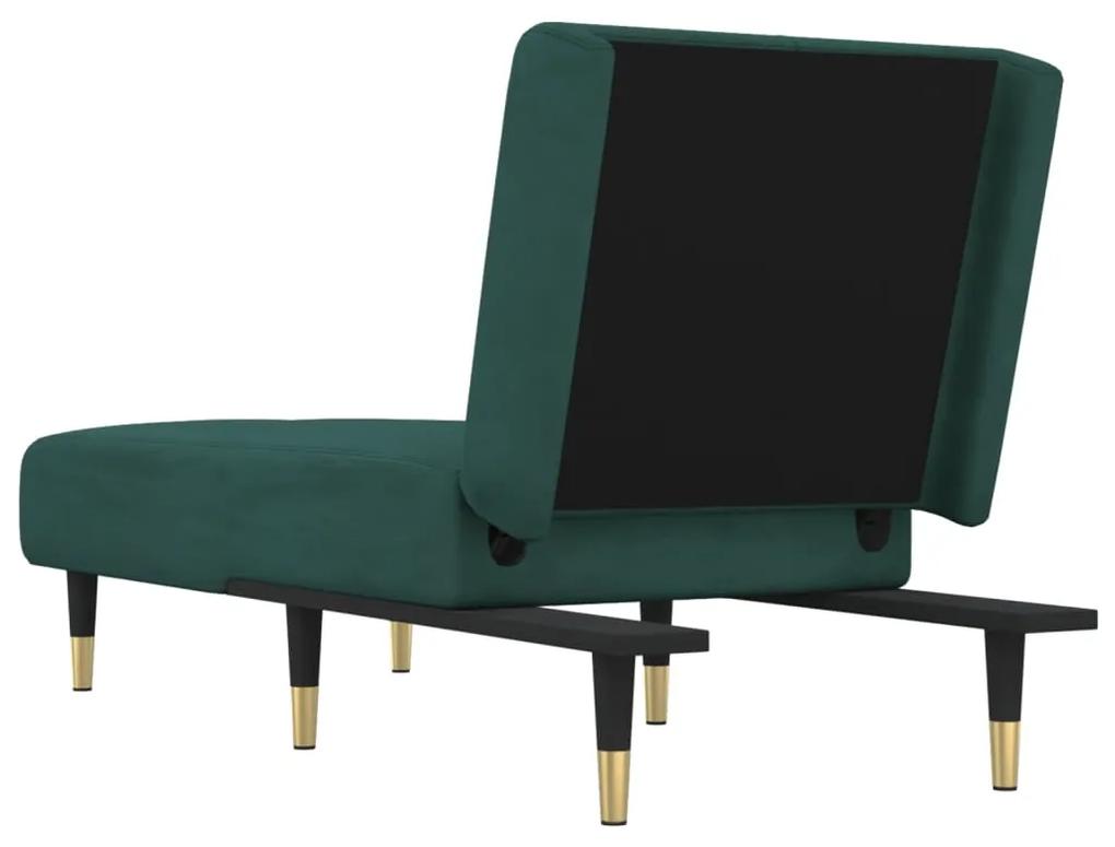 Chaise longue in velluto verde scuro