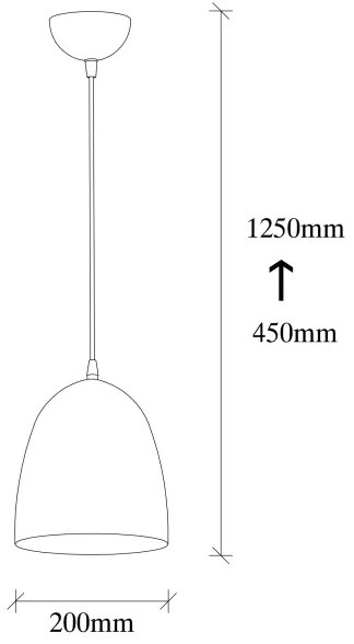 Lampadario a sospensione con cavo TATTOO 1xE27/40W/230V diam. 20 cm nero