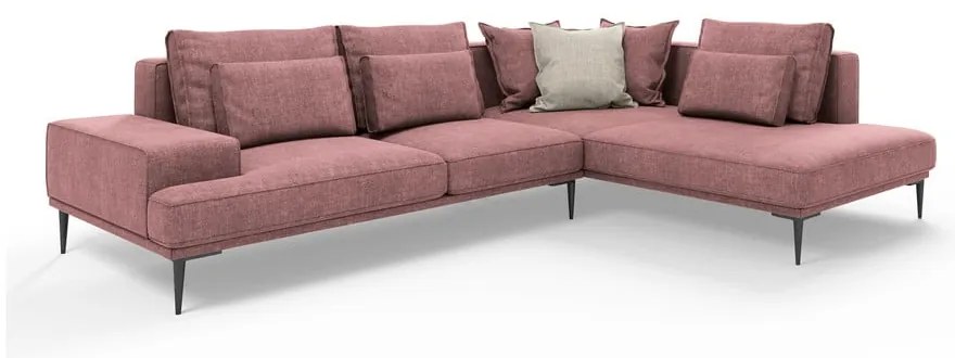 Divano letto angolare rosa, angolo destro Liege - Interieurs 86
