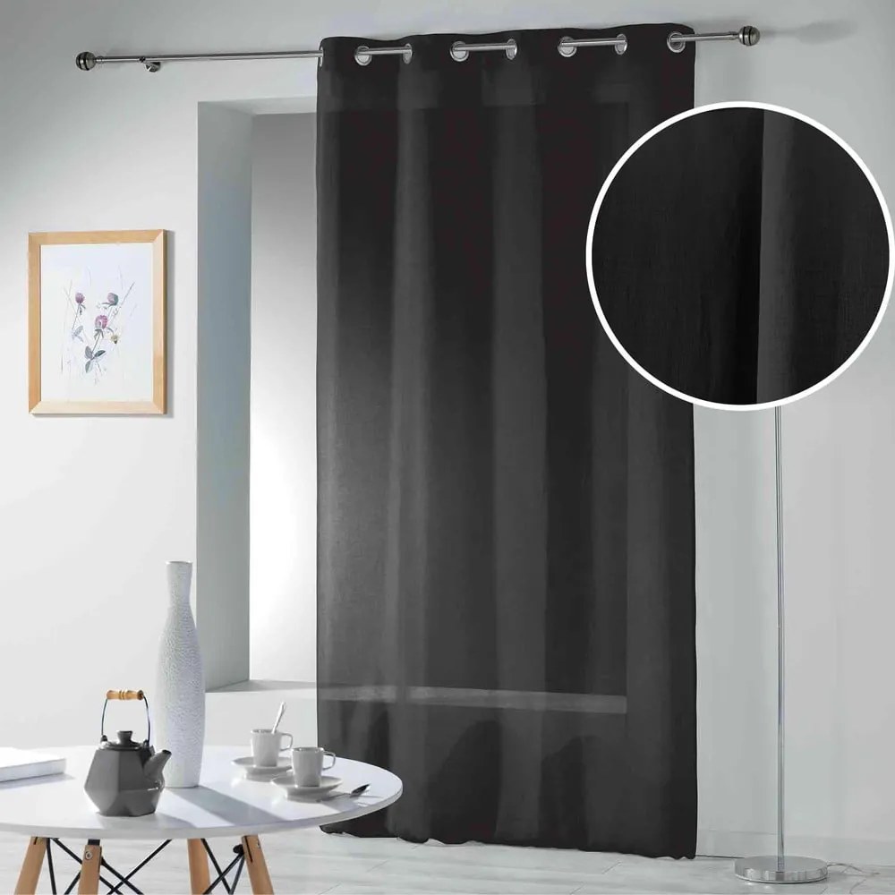 Tenda sottile nera 140x280 cm Telma – douceur d'intérieur