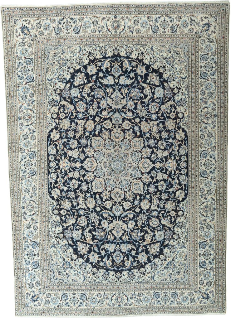 Nain Tappeto persiano 220 x 320 Blu (Iran) Annodato A Mano