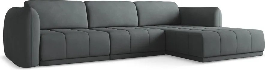 Divano angolare grigio scuro (con penisola a destra) Hoku – Makamii