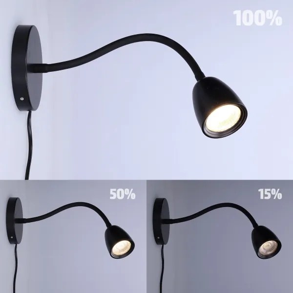 Solight WO54-B - LED Lampada da parete dimmerabile LED/4W/230V nero