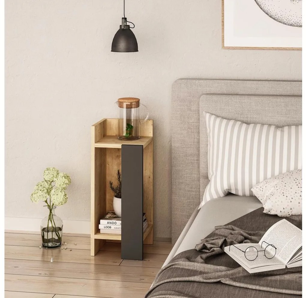 Comodino ELOS 60x25 cm marrone/antracite