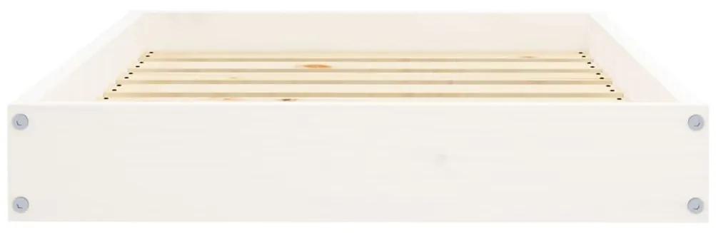 Cuccia per cani bianca 71,5x54x9 cm in legno massello di pino