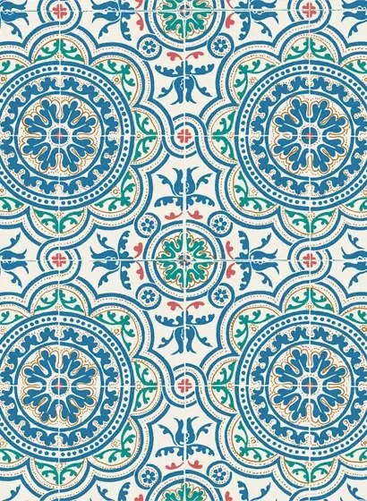 Cole & Son Carta da parati Piccadilly - Denim on Chalk