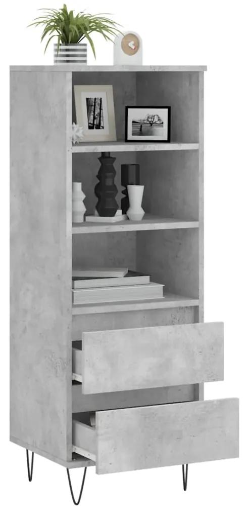 Credenza grigio cemento 40x36x110 cm in legno multistrato