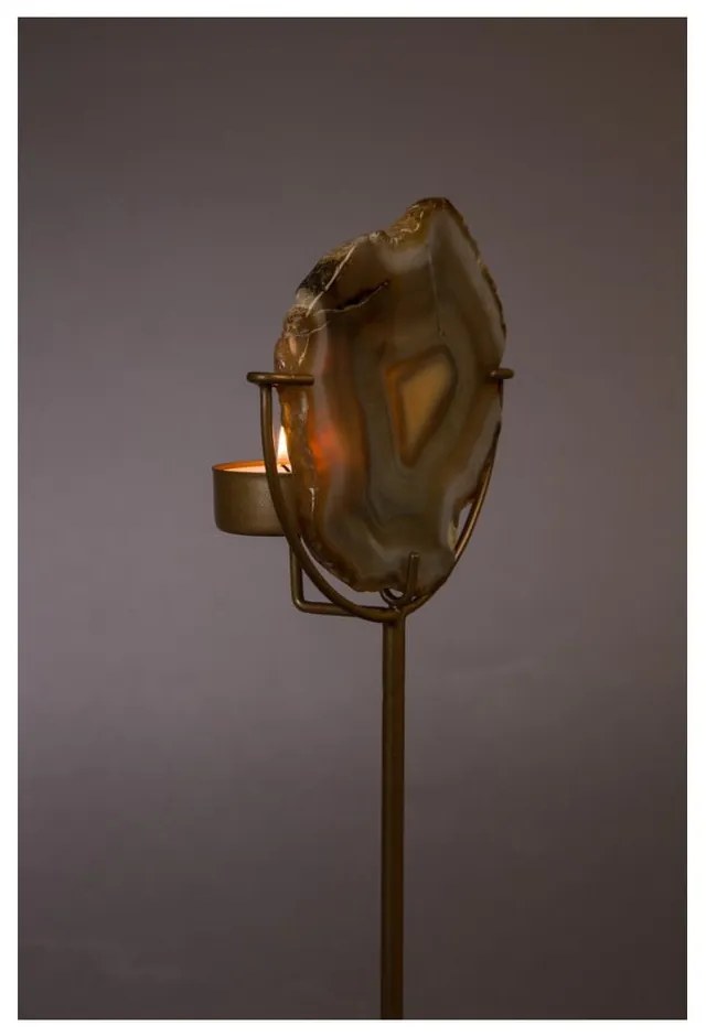 Portacandele in metallo/pietra per tea light Gem - Dutchbone