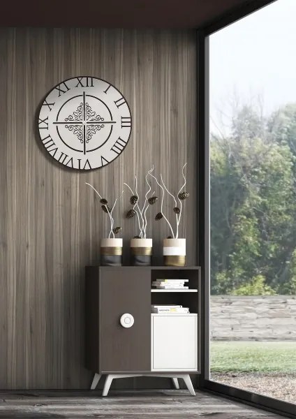 Orologio da parete tondo D50 ROMA moderno in legno laminato BRC