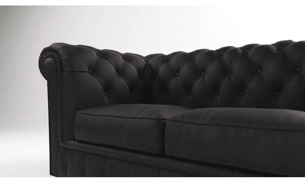 Divano in velluto nero 230 cm Cambridge - Ropez