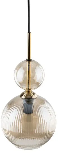 Lampada a sospensione SOPHIA con cavo 1xE14/10W/230V nero/beige fumé