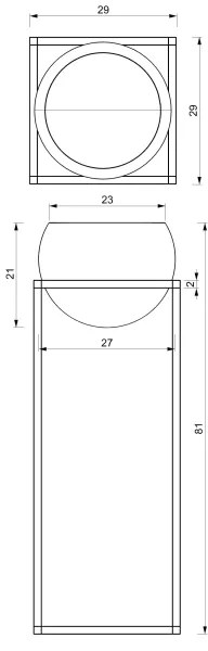 Vaso da fiori in metallo 81,3x29 cm oro