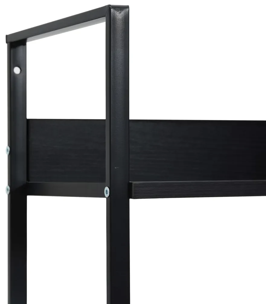 Libreria a 5 ripiani nera 60x27,6x158,5 cm in truciolato