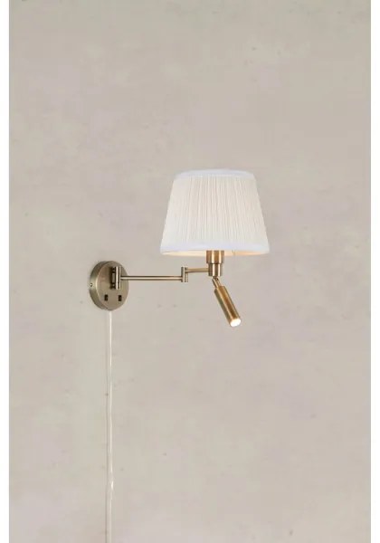 Markslöjd 109017- PIVOT lampada da parete LED 1xE27/40W/230V + LED/4W crema/ottone