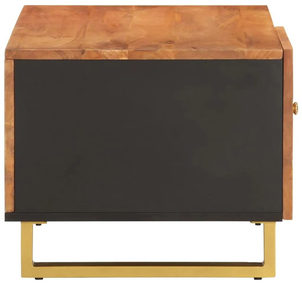 Tavolino da Salotto Marrone e Nero 80x50x40 cm Legno di Mango