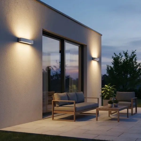Ideal Lux - Applique da esterno ANDROMEDA 2xE27/60W/230V IP55 grigio