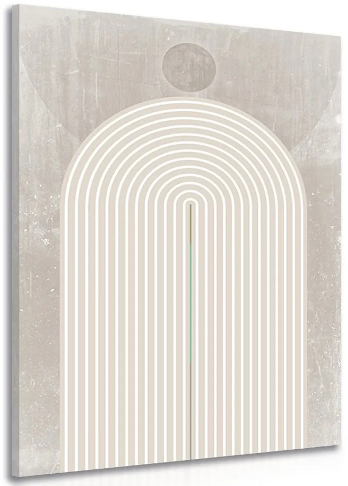 Stampa su tela – Arcobaleno beige moderno Mid-Century