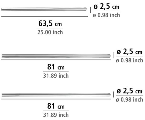 WENKO 19218100 - Asta UNIVERSAL 2,5x2,5 cm cromo/bianco